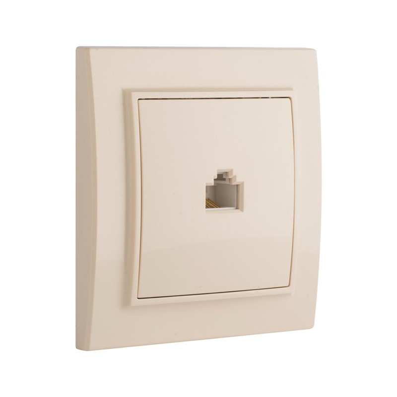 Розетка компьютерная RJ-45 с/у Минск ERK01-035-20, 1 гнездо, бежевая