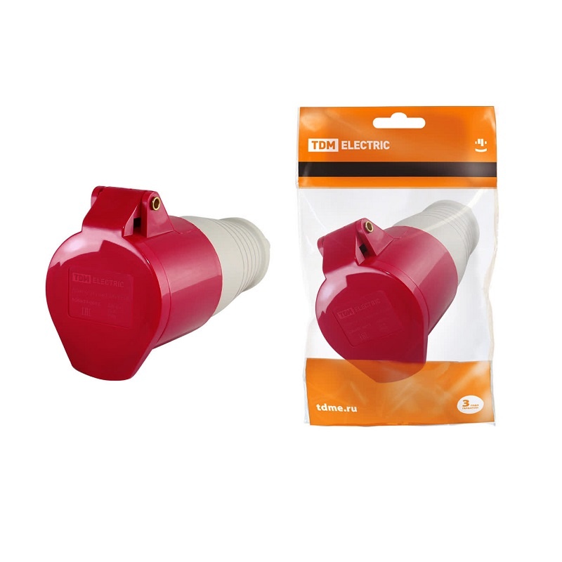 Розетка переносная 215, 3Р+РЕ+N, 16А, 380В, IP44