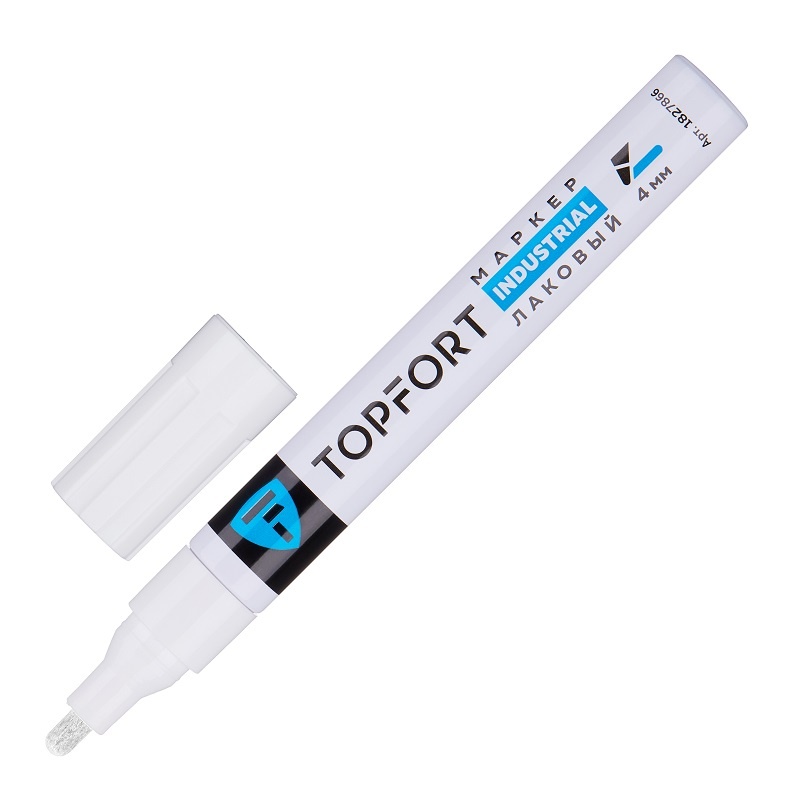 Маркер лаковый Topfort Industrial белый 4 мм
