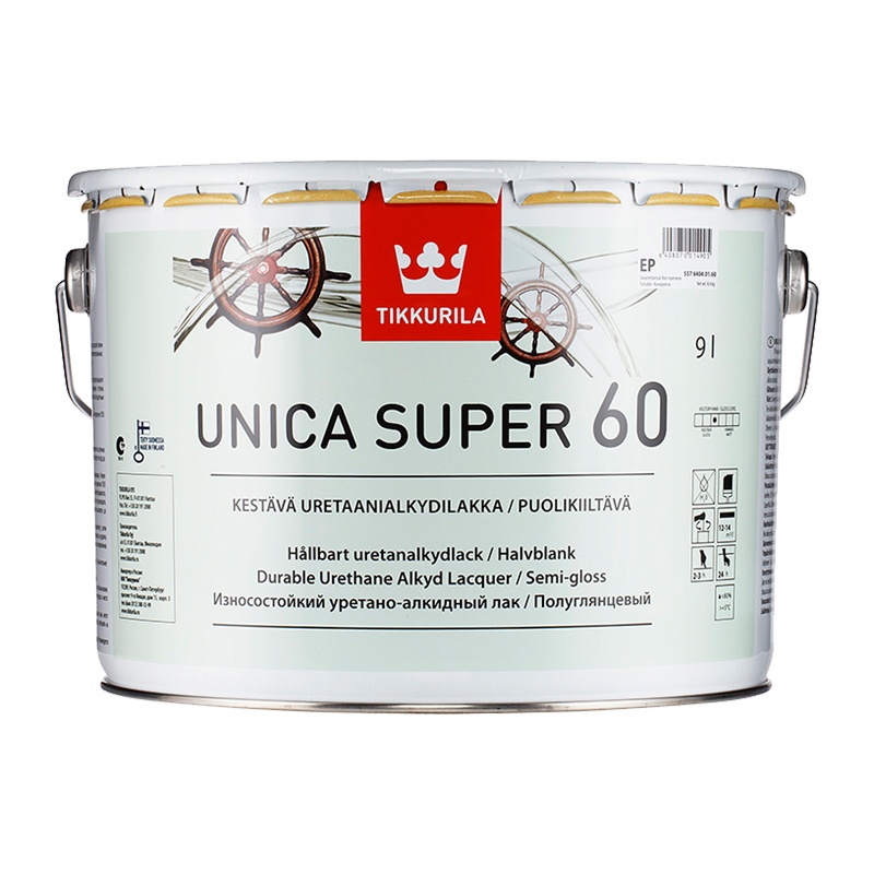 Лак универсальный Tikkurila Unica Super 60 EP полуглянцевый (9 л)