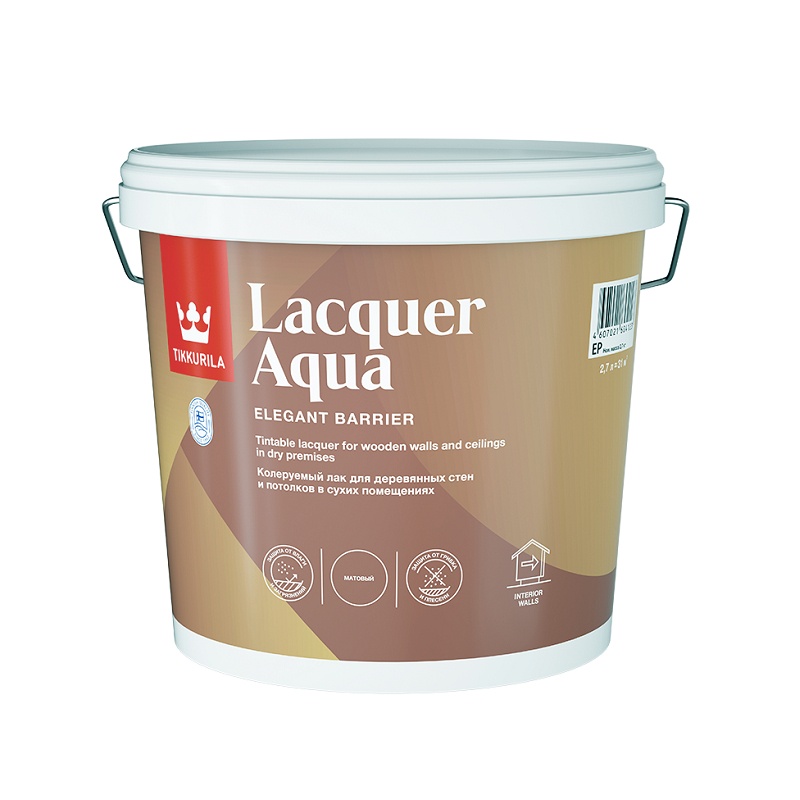 Лак интерьерный Tikkurila/Tikkivala Lacquer Aqua EP матовый (2,7 л)