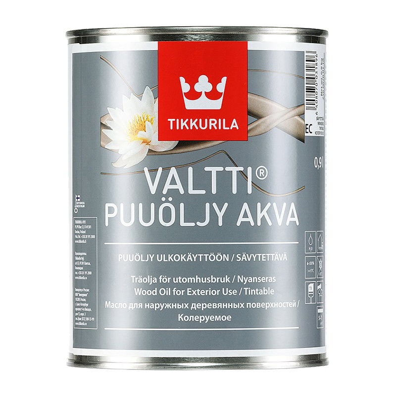 Масло для наруж деревян поверхностей Tikkurila Valtti Akva EС (0,9 л)