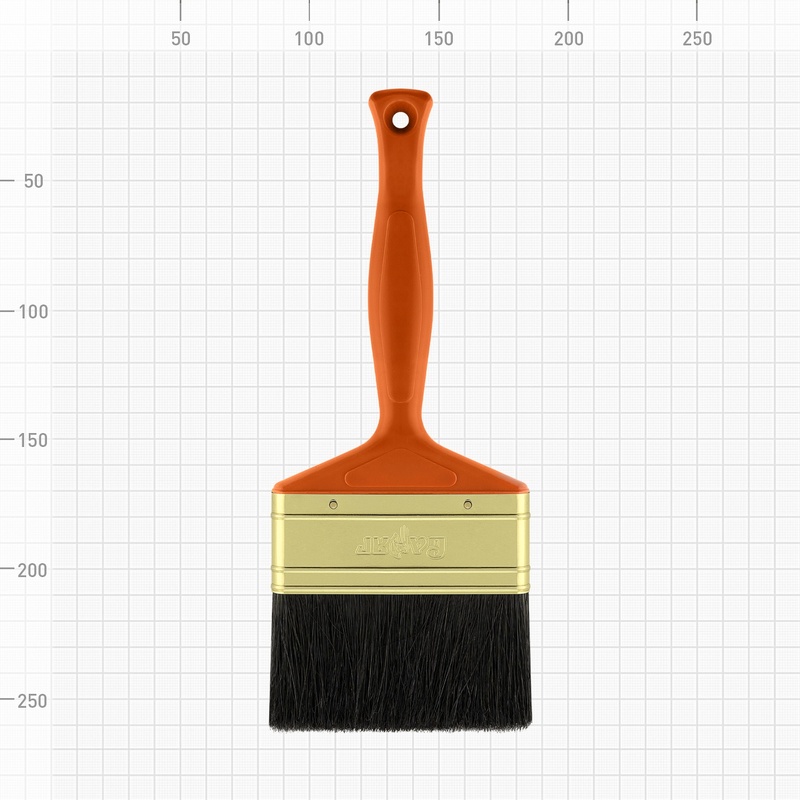 Кисть плоская ВАРЯГ 31225 черная щетина 100 мм