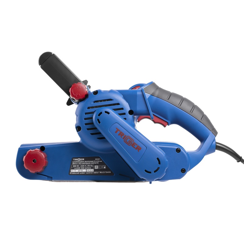 Шлифмашина ленточная Trigger 20201, регулировка скорости, 76х533 мм, 800 Вт
