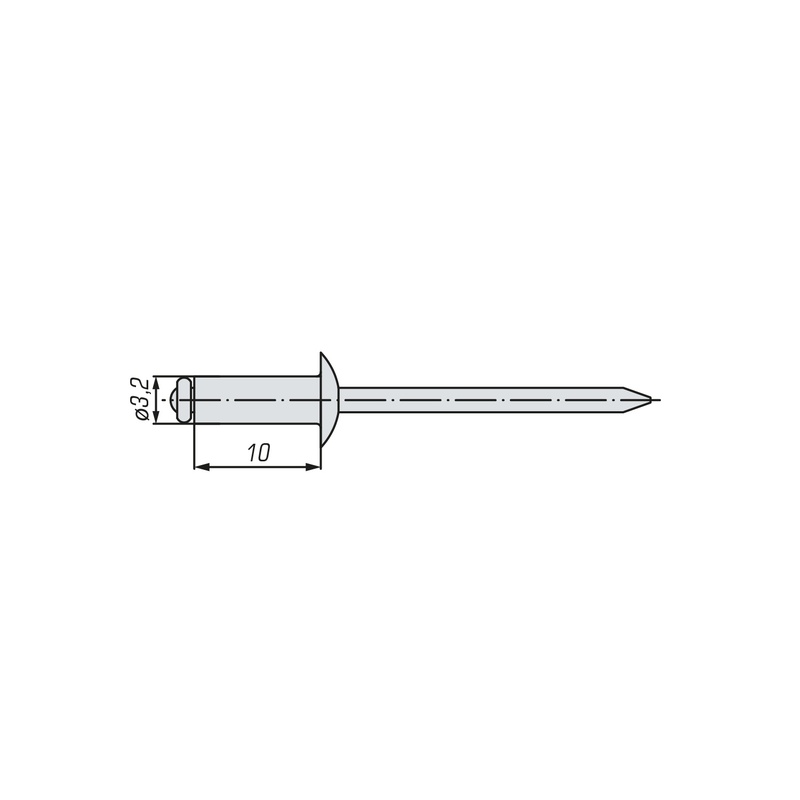 Заклепка вытяжная комбинированная SWFS 3,2х10 (25 шт) пакетик