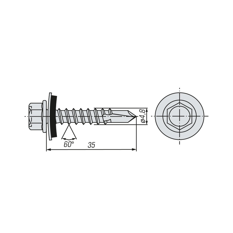 Саморез кровельный SWFS Premium RAL-3011 ZP 4,8х35 (250 шт)