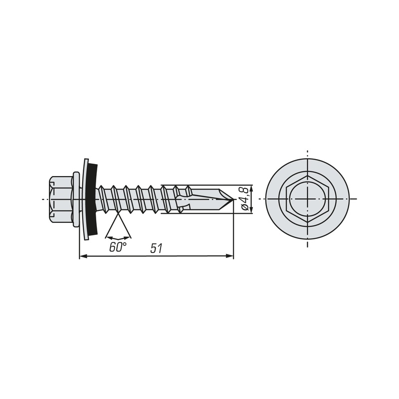 Саморез кровельный SWFS Premium RAL-5002 ZP 4,8х51 (250 шт)