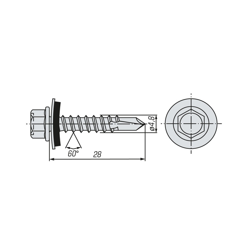 Саморез кровельный SWFS Premium RAL-7015 ZP 4,8х28 (300 шт) квадратный конт-р