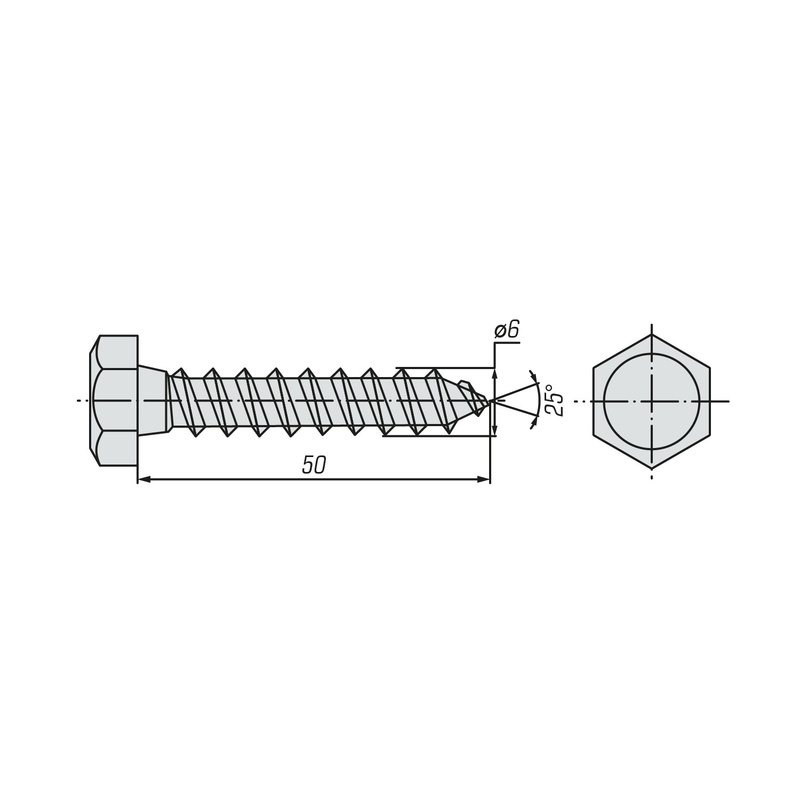 Шуруп сантеxнический SWFS 6х50 (50 шт)