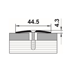 Порог стыкоперекрывающий Лука, серебро (0,9 м х 44,5 мм)