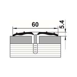 Порог стыкоперекрывающий Лука, золото (0,9 м х 60 мм)