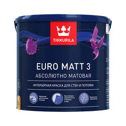 Краска интерьерная Tikkurila/Tikkivala Euro Matt 3 основа С глубоко матовая (2,7 л)