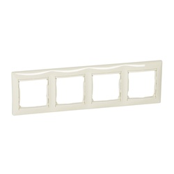 Рамка 4-х постовая Mimoza 32039, горизонтальная, кремовая