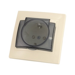 Розетка с/у Таймыр SQ1814-0119, 1 гнездо, с/з, з/ш и крышкой, IP44, слоновая кость