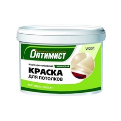Краска в/д для потолка акриловая Оптимист W201 (7 кг)
