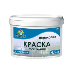 Краска фасадная Латек Л301 супербелая, морозостойкая (4,5 кг)
