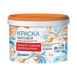 Краска в/д латексная Оптимист W204 супербелая (7 кг)