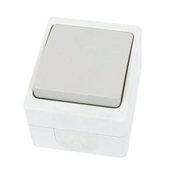 Выключатель о/у Вуокса SQ1803-0001, 1 клавиша, б/инд, IP54, серый