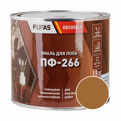Эмаль для пола Pufas Decoself ПФ-266 золотисто-коричневая 1,9 кг