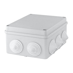 Коробка разветвительная о/у 190х140х70 мм, 10 вводов, серая IP55
